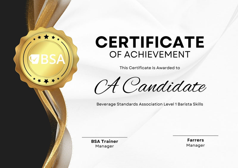 Beverage Standards Association Level 1 Certification – Full Day