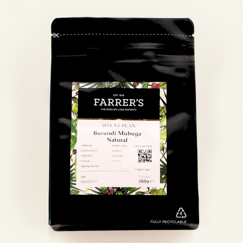 Burundi Mubuga Natural Coffee | Whole Bean, Cafetiere, Filter, Espresso | 250g