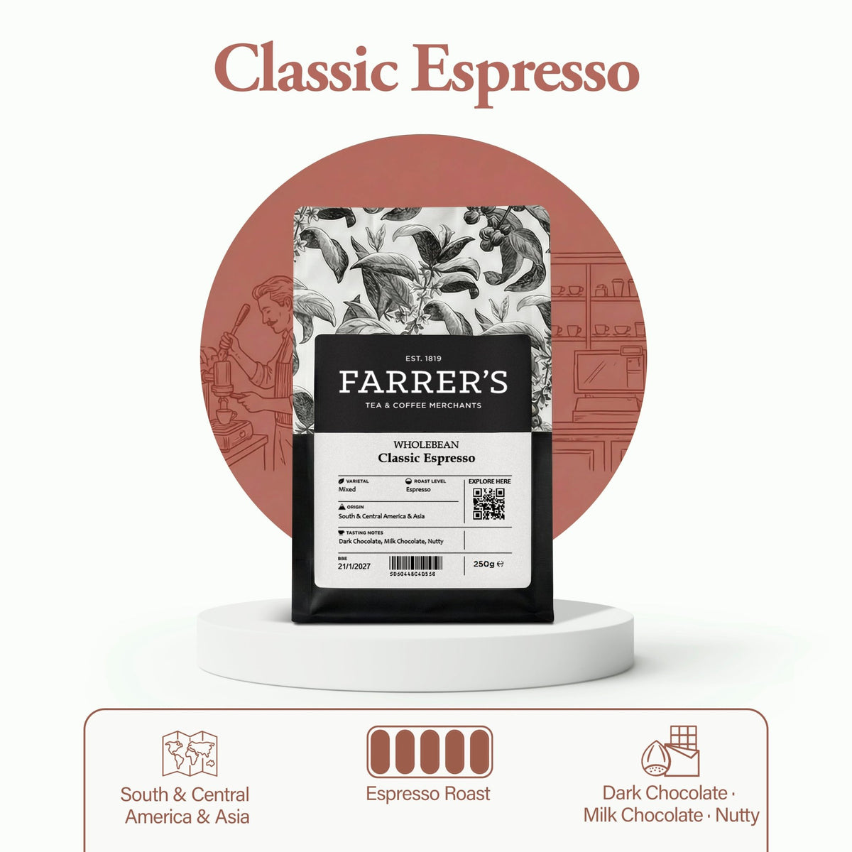Classic Espresso Blend Coffee - John Farrer & Co (Kendal) Ltd