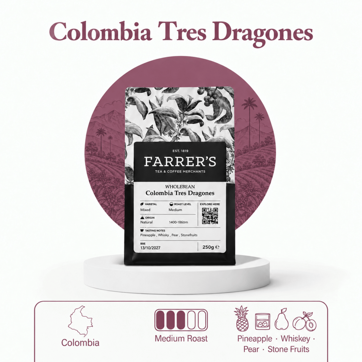 Colombia Tres Dragones - John Farrer & Co (Kendal) Ltd