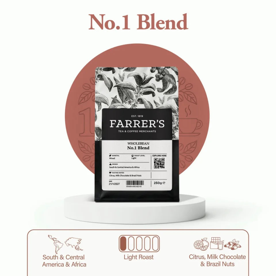No.1 Blend — original Farrers website product photograph and tasting notes