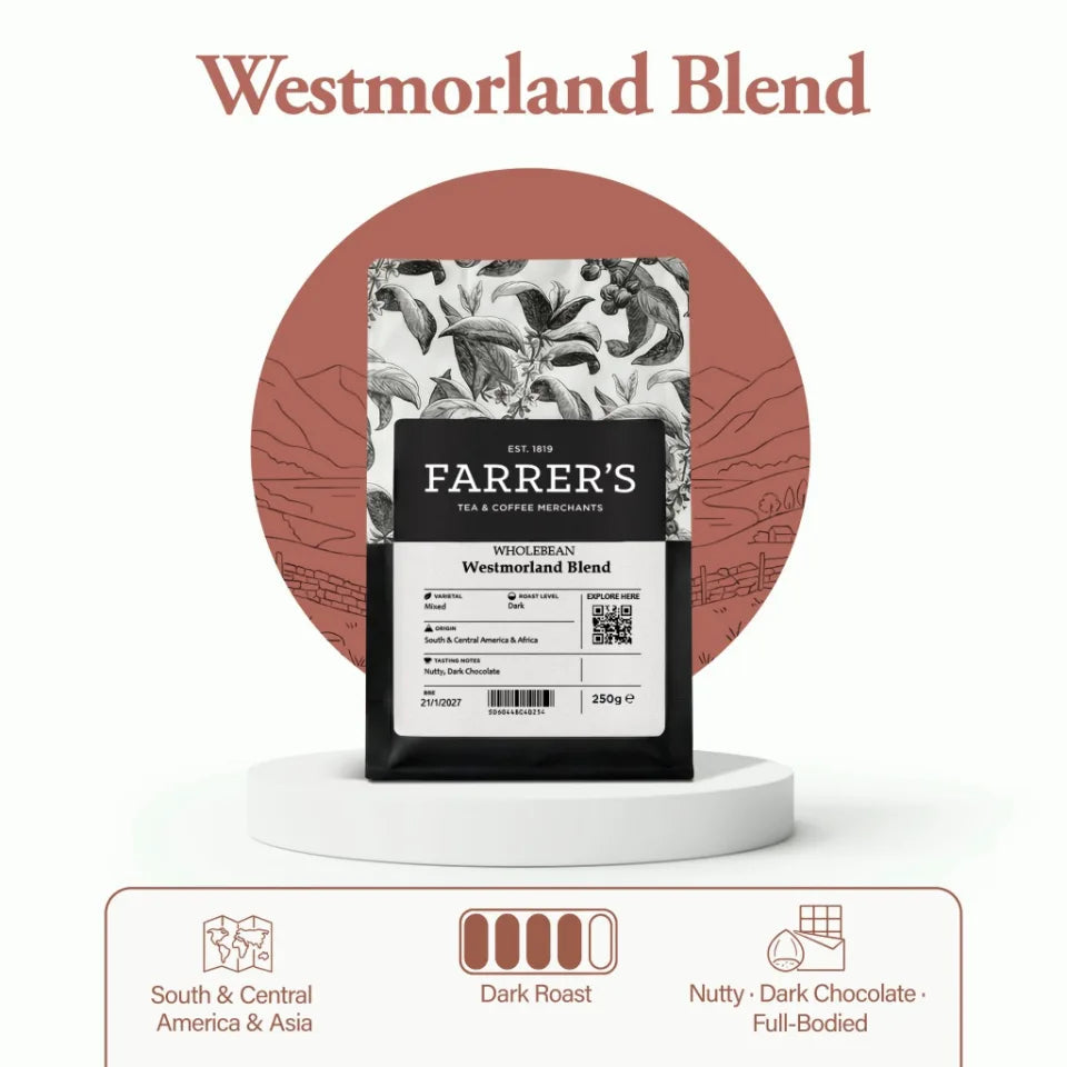 Westmorland Blend — original Farrers website product photograph and tasting notes